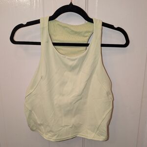 Yellow Lululemon Cropped Racerback Tank Size 12